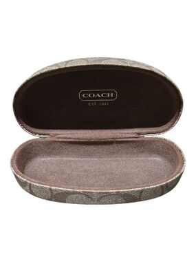 COACH Eyeglass/Sunglass Case in Brown Signature Print